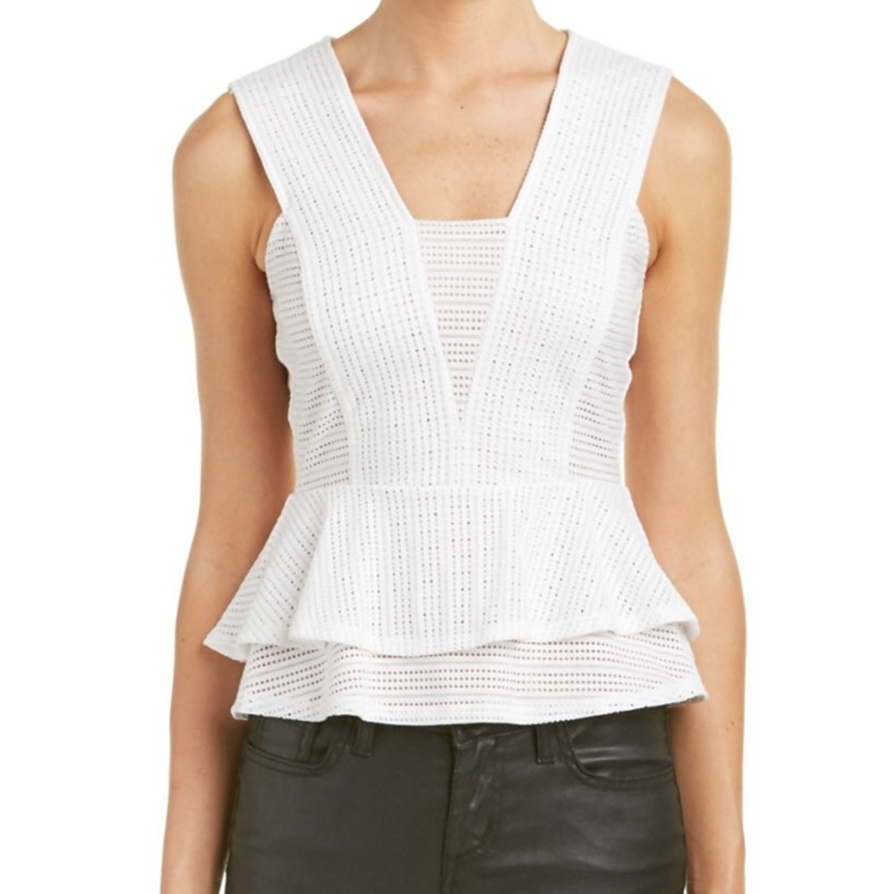 *48-HR SALE* EUC BCBG white peplum top